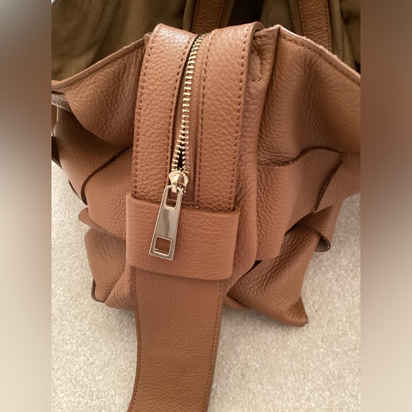 Lia Numa Genuine Leather Made In Italy Ladies Large Tote Basket Weave Pattern - Picture 15 of 15